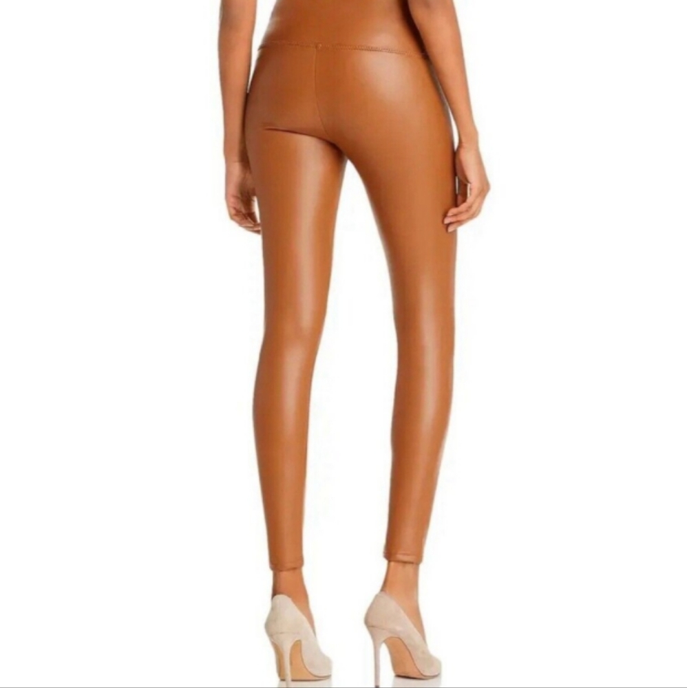 BAGATELLE Collection Faux Leather Pull-On Leggings Cognac NWT